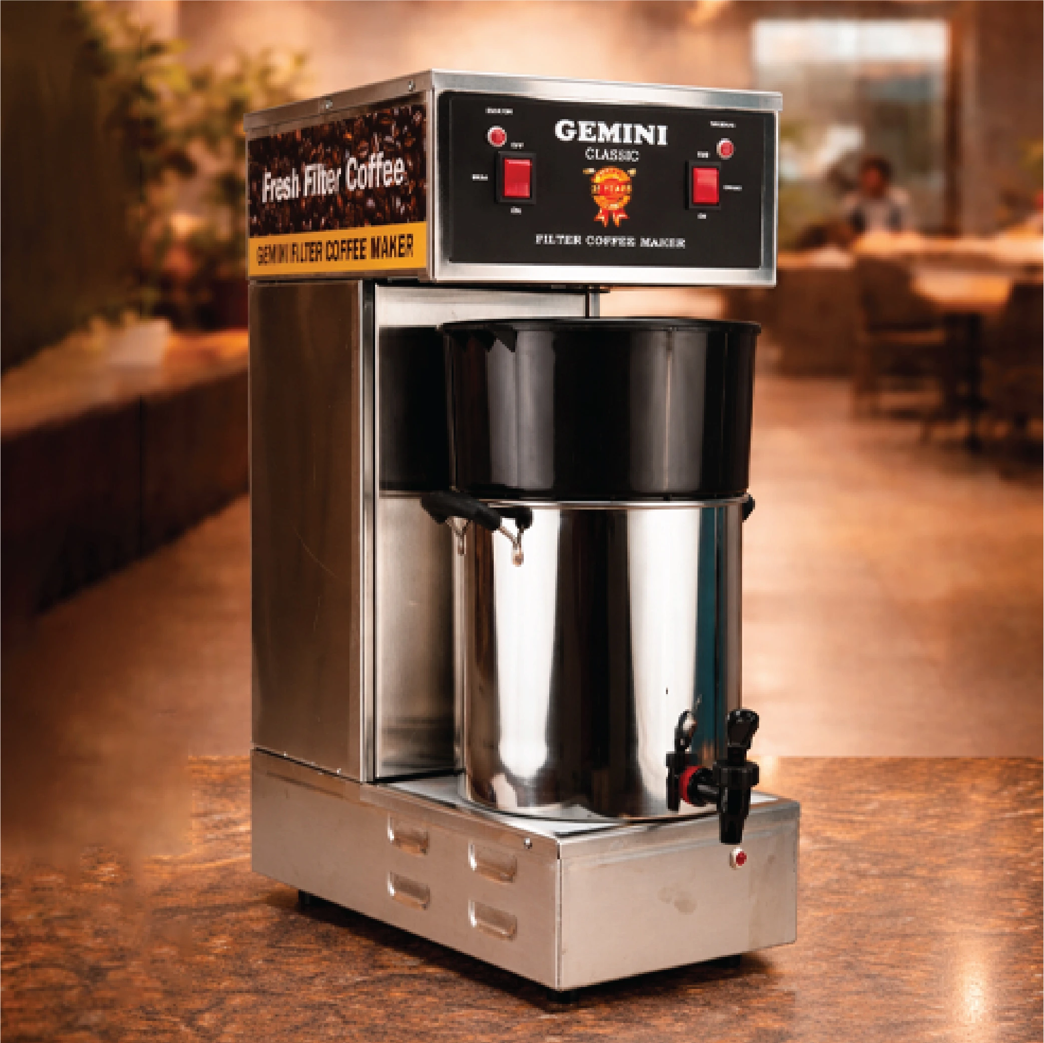 Gemini Filter Coffee Maker Classic – semi-automatic with tap-based dispensing and slow extraction for restaurants and hotels